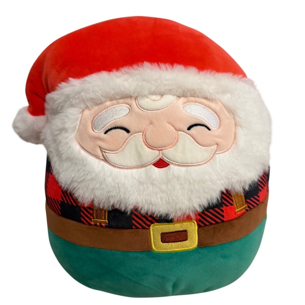 Squishmallows Nick Santa Claus 10 Inch 2023 Holiday Buffalo Plaid Plush Toy NWT